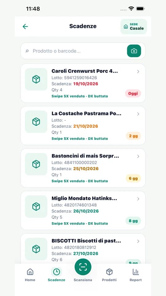 SCADO: prodotti, lotti e scadenze nell’app